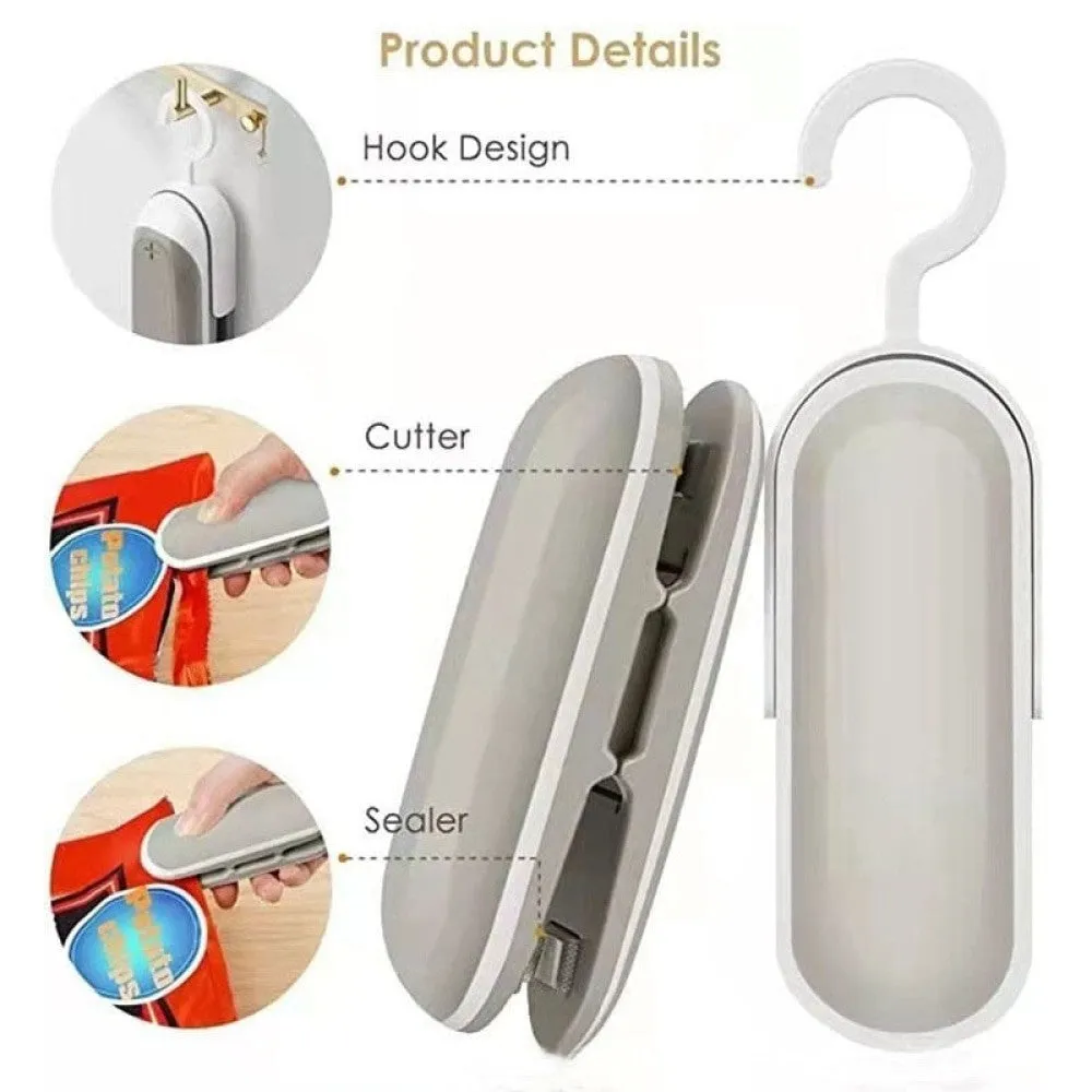 1 Pack Sealing Machine Mini Portable Sealing Clip Hand Pressure Heat Sealing Machine Food Fruit Snacks Preservation Small Tools