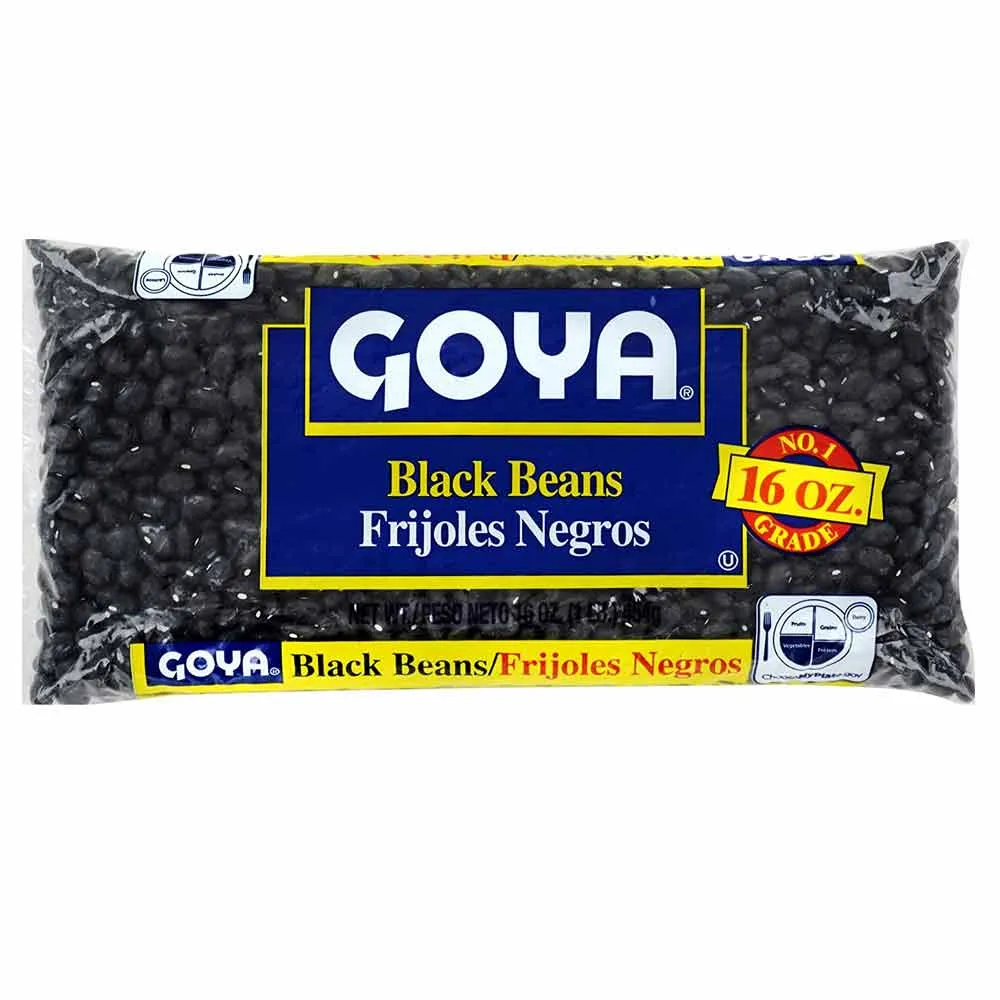 2 Bags Goya Black Beans Dry Food Frijoles Negros Protein Fiber 32 Ounce 2 Pounds