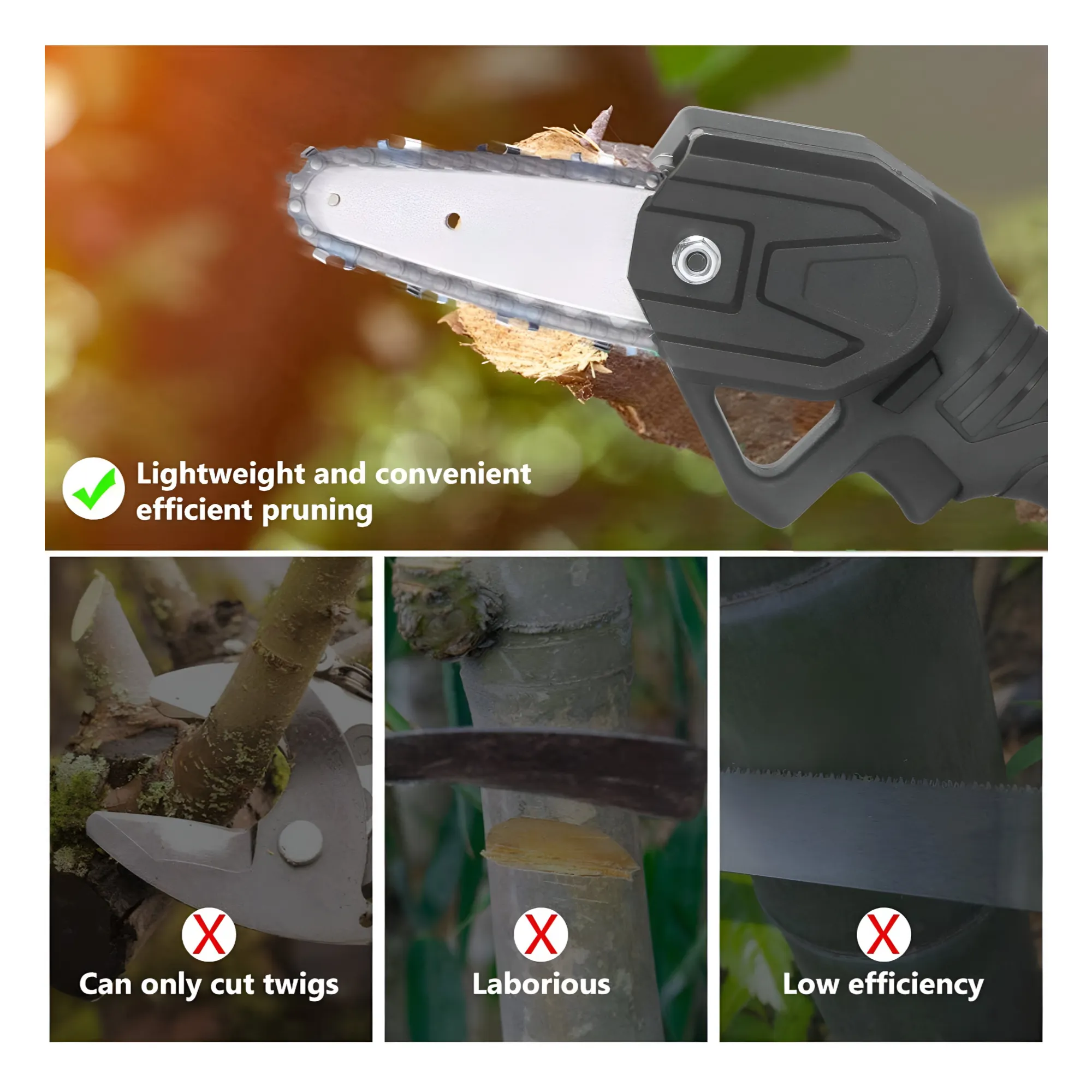 21V Cordless Multi Functional Portable Chainsaw With Two 1500mA Batteries Q-DJ1005