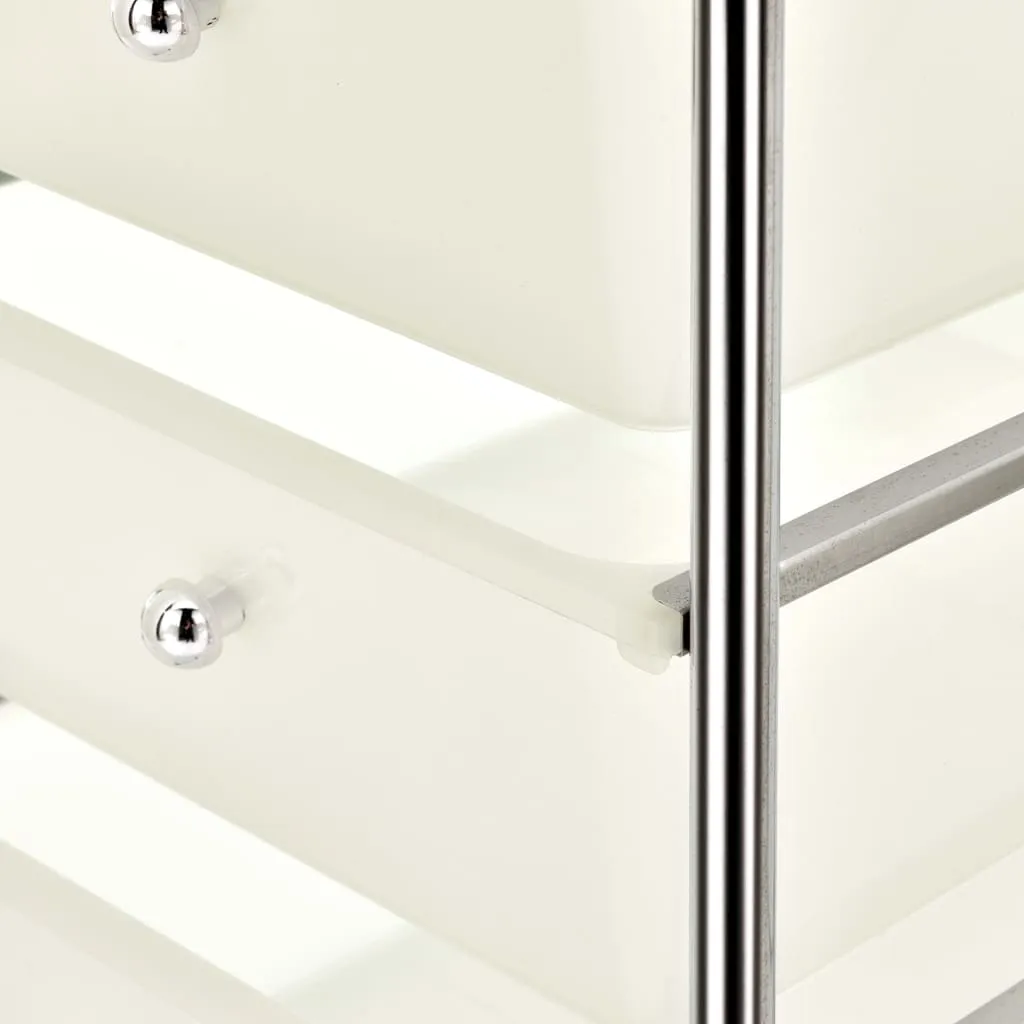 4-Drawer Mobile Storage Trolley White Plastic