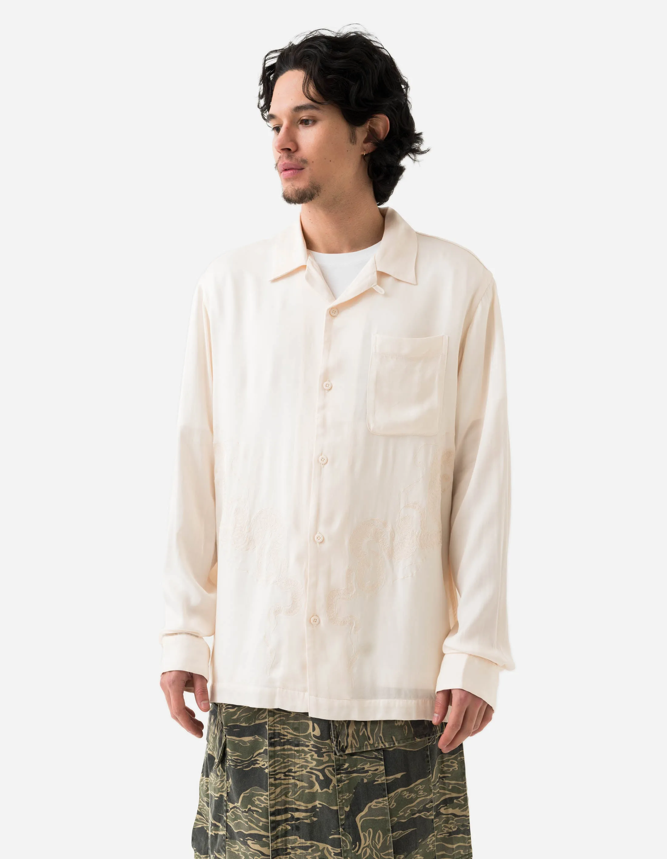 6121 Year of the Snake Cupro Shirt Ecru