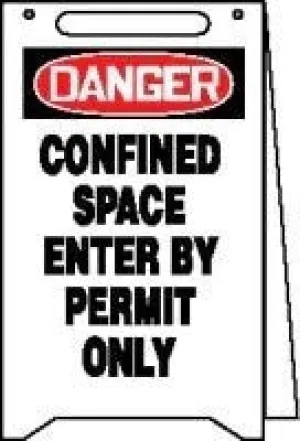 Accuform Confined Space Fold-Up Sign - Enter by Permit Only PFR130