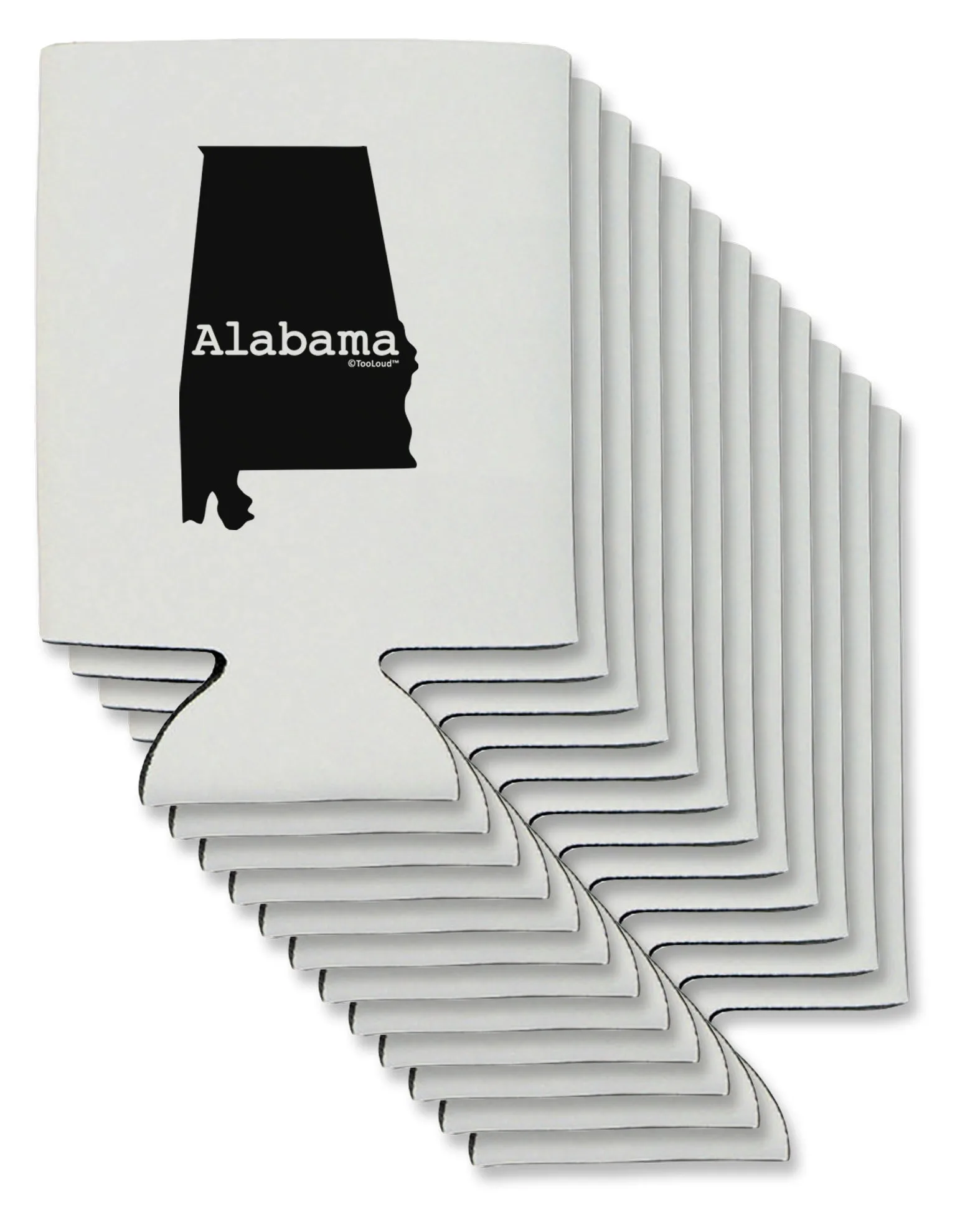 Alabama - United States Shape Can / Bottle Insulator Coolers by TooLoud
