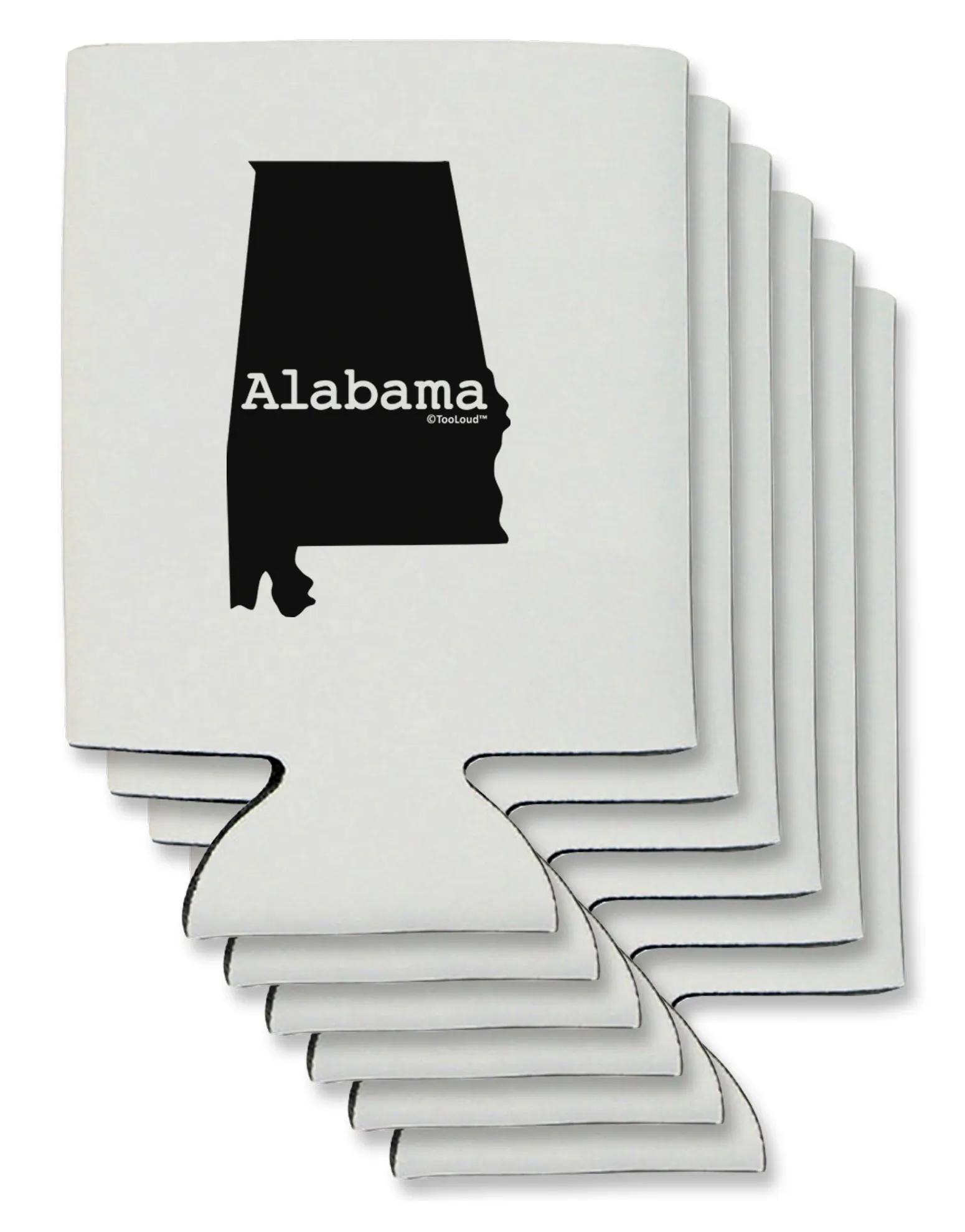 Alabama - United States Shape Can / Bottle Insulator Coolers by TooLoud