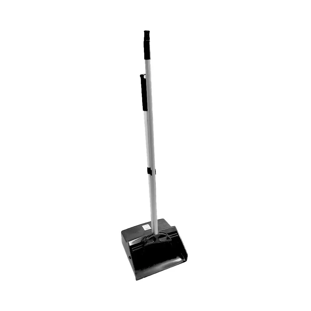 Angle Broom & Dustpan - Heavy-Duty Lobby Dustpan with Wheels & Lobby Broom Combo, 3034