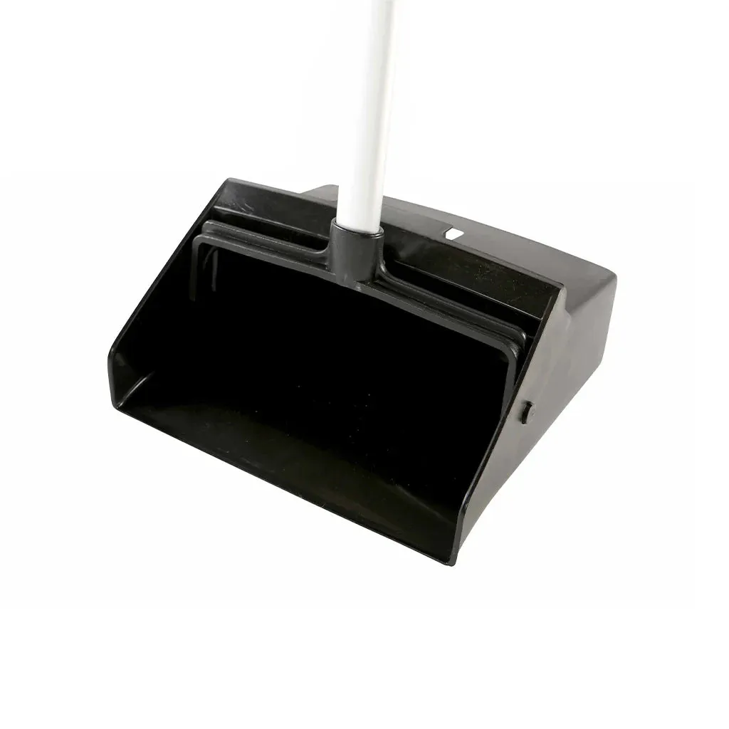 Angle Broom & Dustpan - Heavy-Duty Lobby Dustpan with Wheels & Lobby Broom Combo, 3034