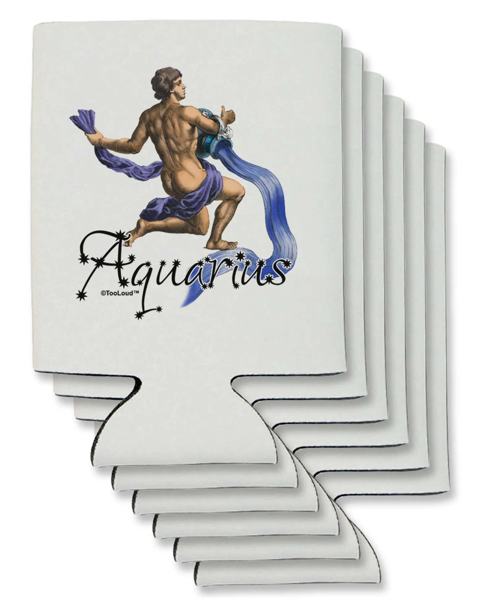 Aquarius Color Illustration Can / Bottle Insulator Coolers