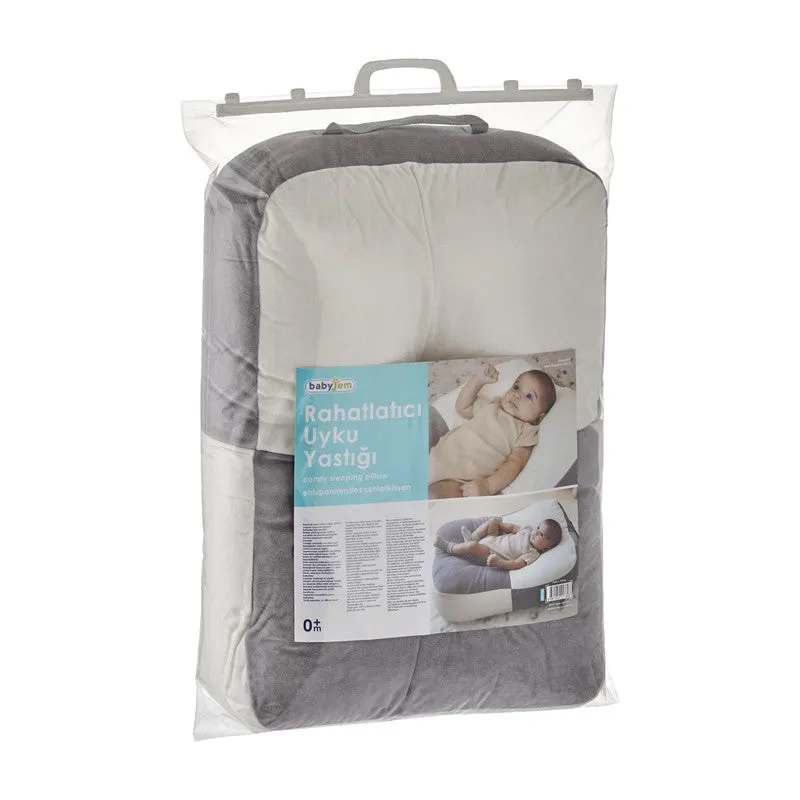Babyjem Comfy Sleeping Cushion, 0-6 Months, White/Grey
