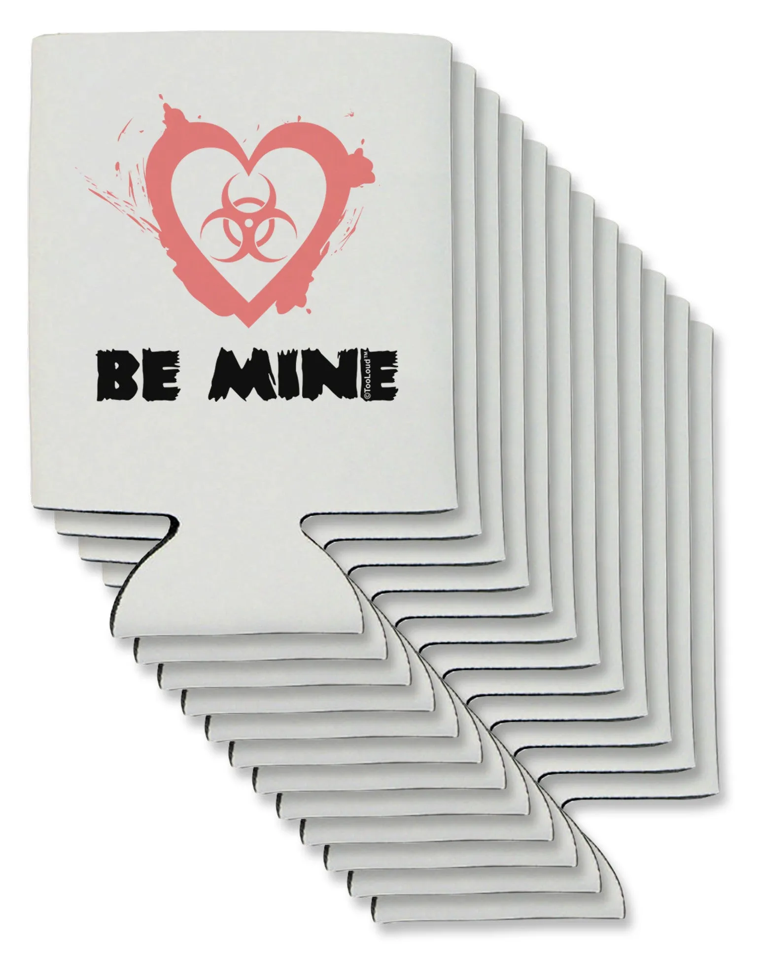Be Mine - Bio Hazard Heart Can / Bottle Insulator Coolers by TooLoud