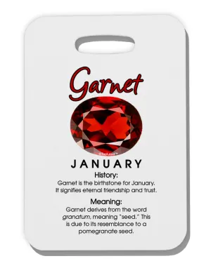 Birthstone Garnet Thick Plastic Luggage Tag
