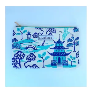 Blue Pagoda Clutch