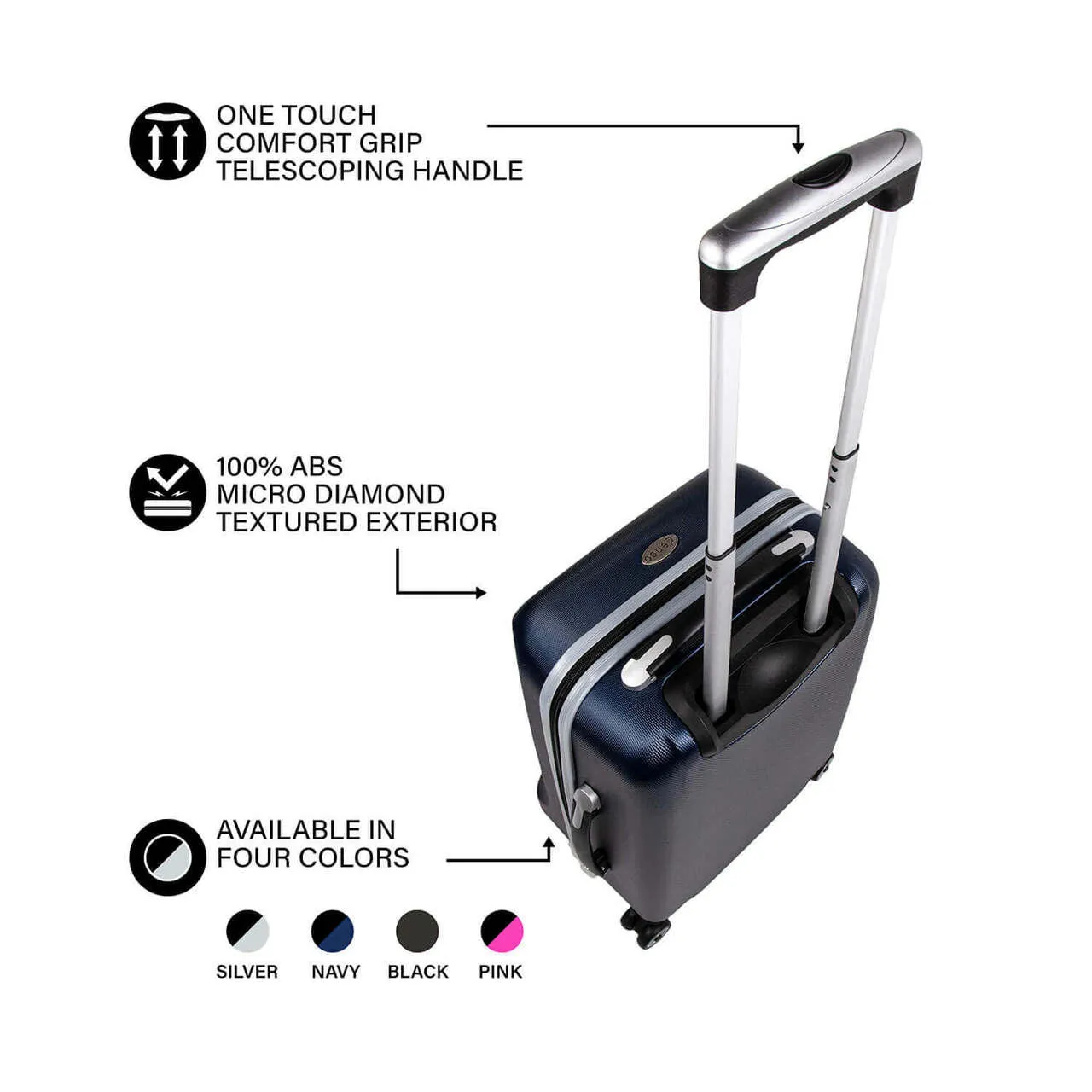 Boise State Broncos 20" Navy Domestic Carry-on Spinner