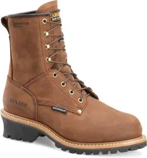 Carolina Men's 8" Waterproof Insulated Logger - Round Steel Toe