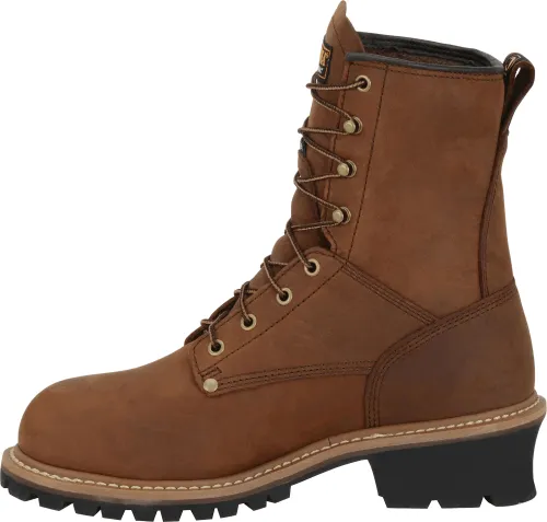 Carolina Men's 8" Waterproof Insulated Logger - Round Steel Toe