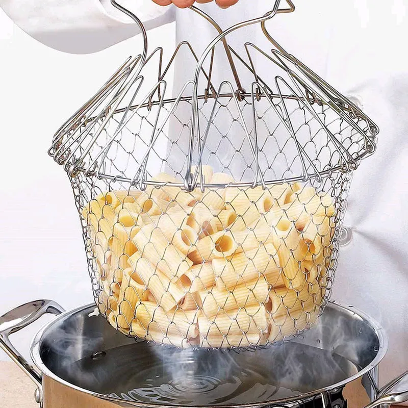 Collapsible Mesh Basket Cooking Tool