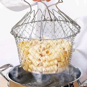 Collapsible Mesh Basket Cooking Tool