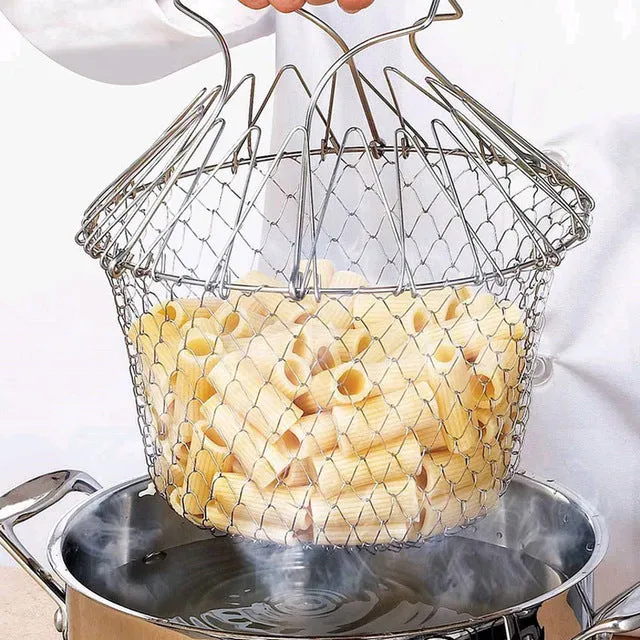 Collapsible Mesh Basket Cooking Tool