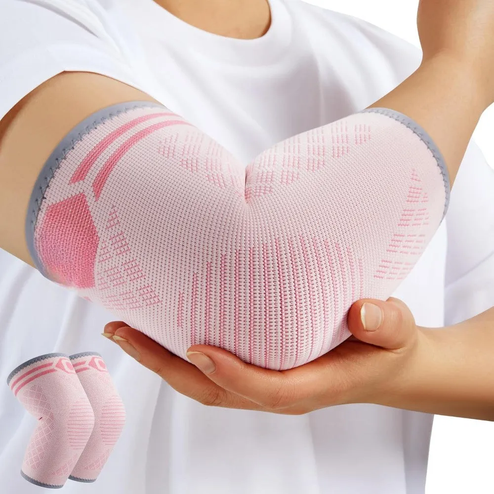 Compression Support Sleeves Pack of 2 with Non-Slip Fit