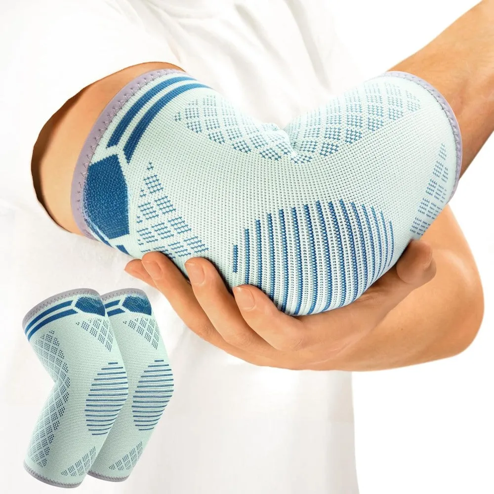Compression Support Sleeves Pack of 2 with Non-Slip Fit
