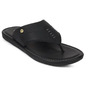 Coolers Black Casual Slipper For Men AOL-13 By Liberty