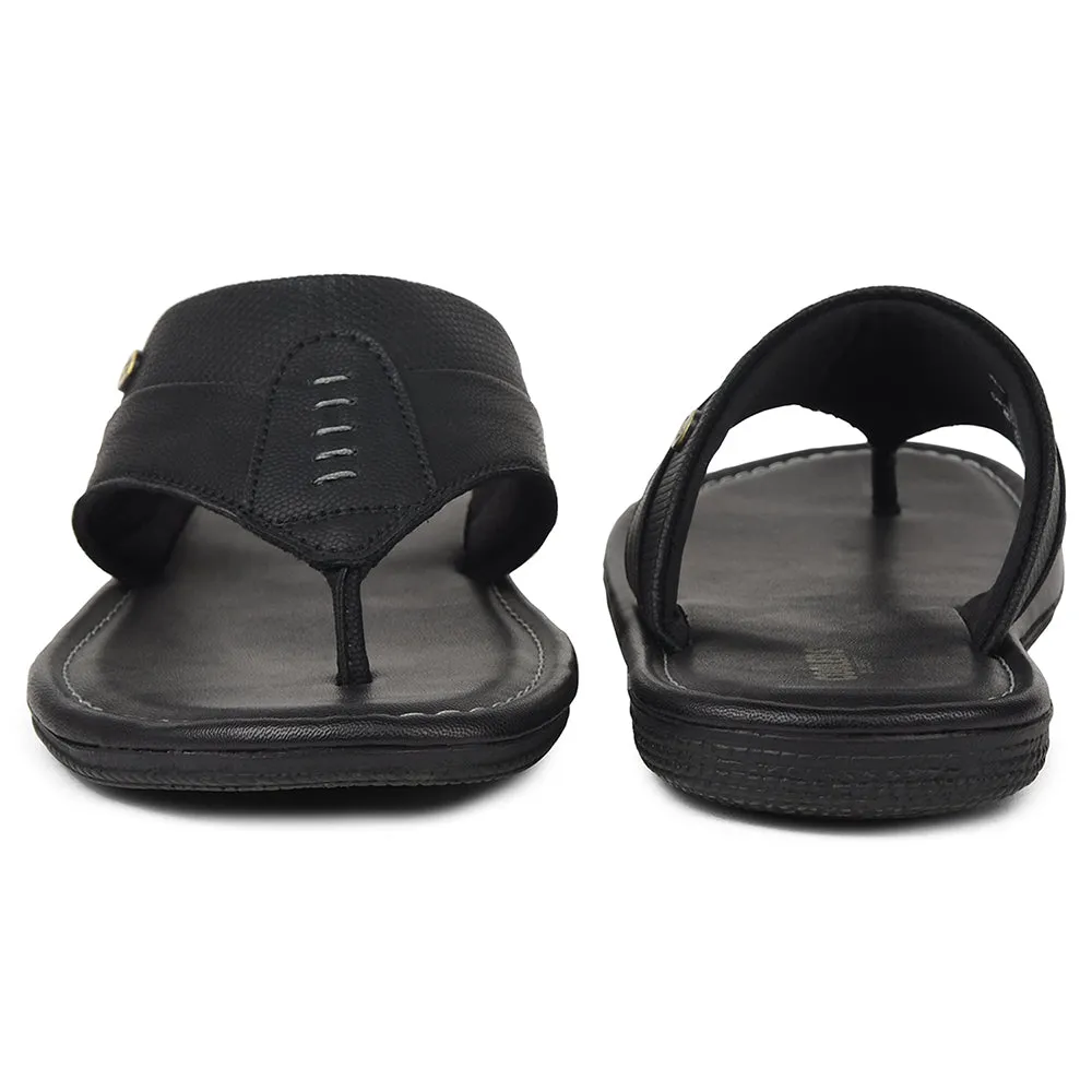 Coolers Black Casual Slipper For Men AOL-13 By Liberty