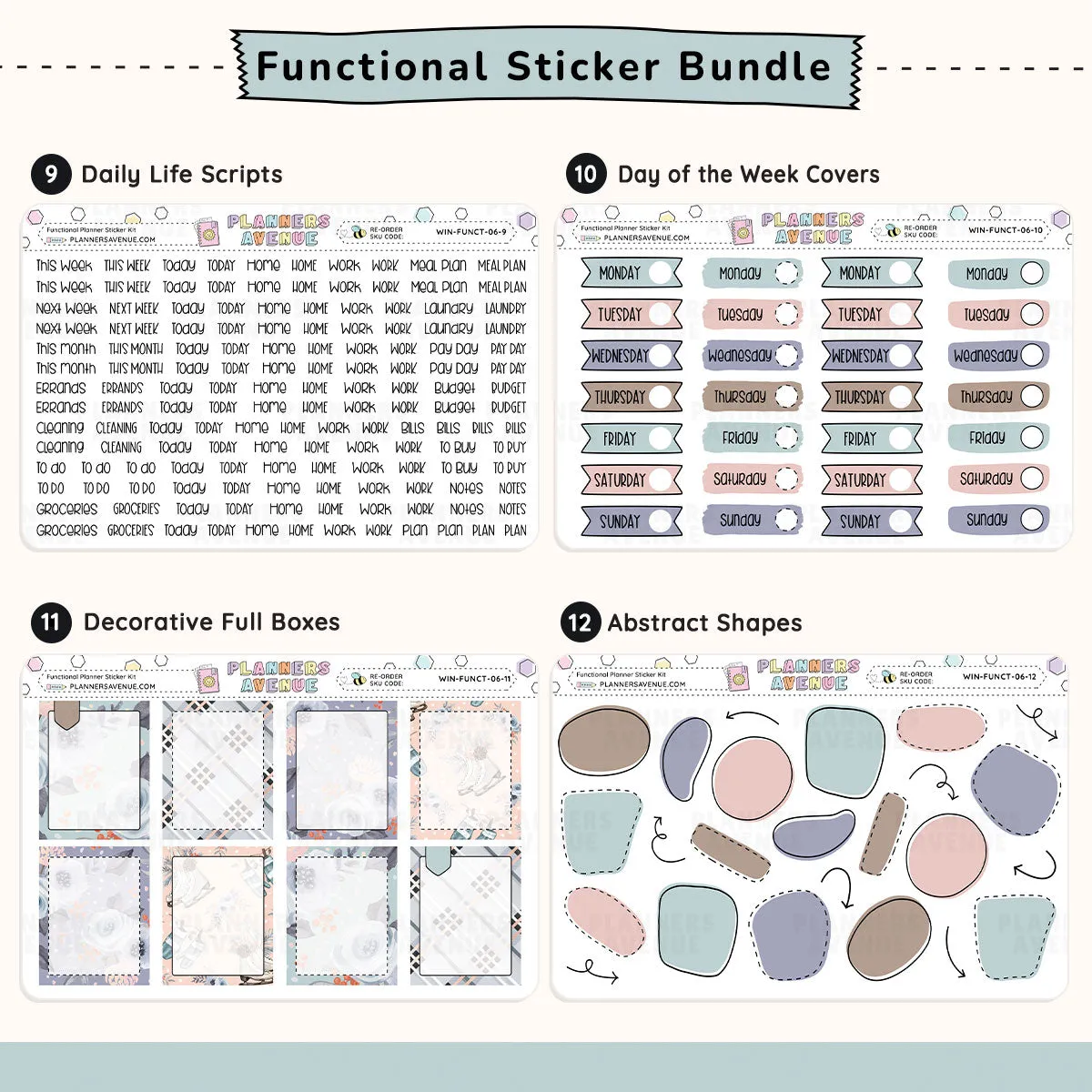 Cozy Days Functional Planner Stickers Monthly Bundle