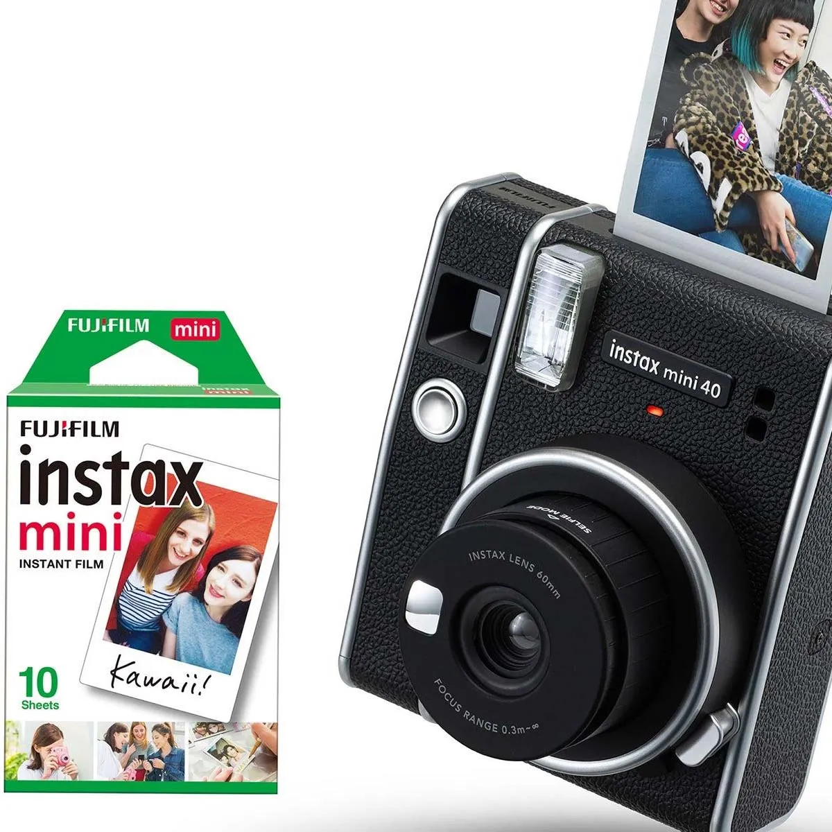 FujiFilm Instax Mini 40 Instant Camera w/ 10 Count Film Black