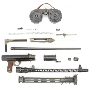 German WWII Luftwaffe MG 15 Air Cooled Parts Set with Saddle Drum Magazine