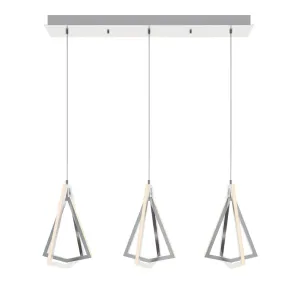 Gianna 3 Lights 36 In. LED Pendant Light Satin Nickel Finish