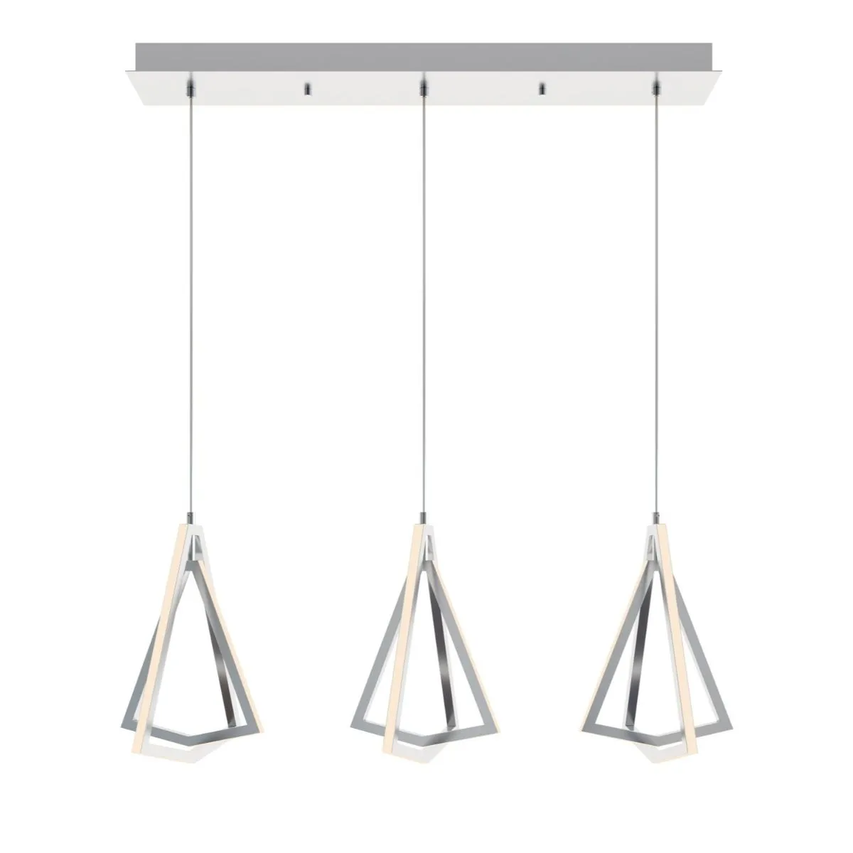Gianna 3 Lights 36 In. LED Pendant Light Satin Nickel Finish