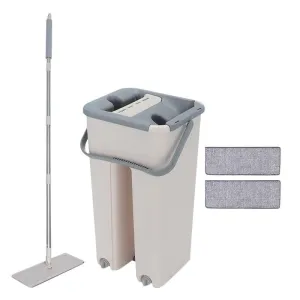 Hands-Free Flat Mop and Bucket Set