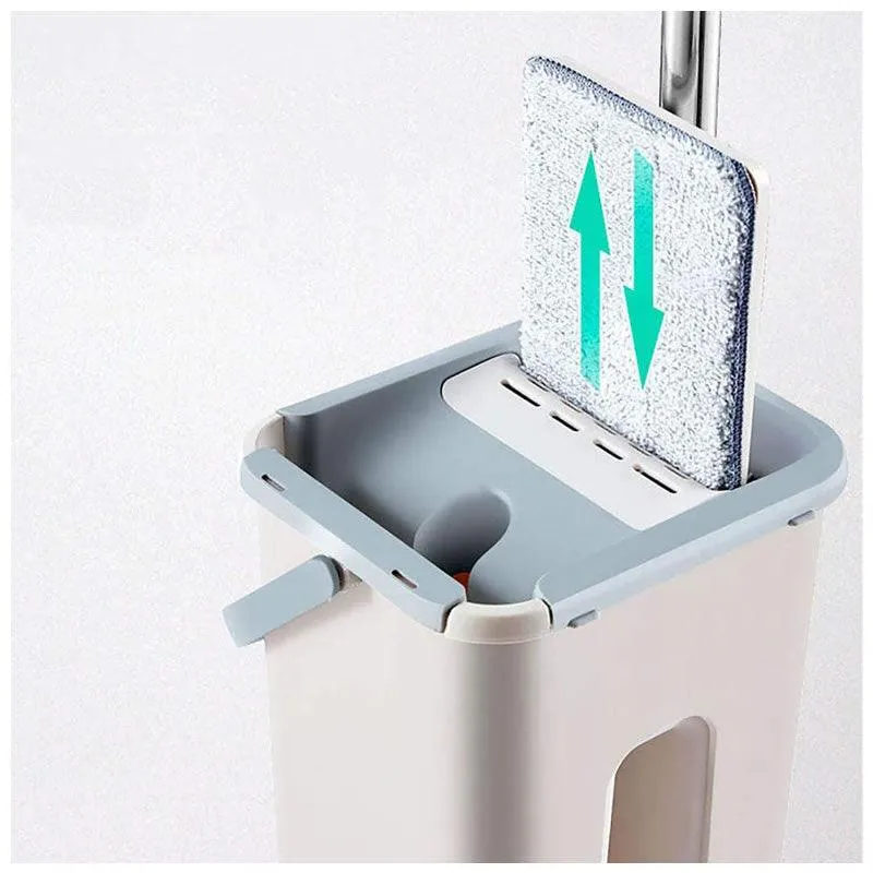 Hands-Free Flat Mop and Bucket Set
