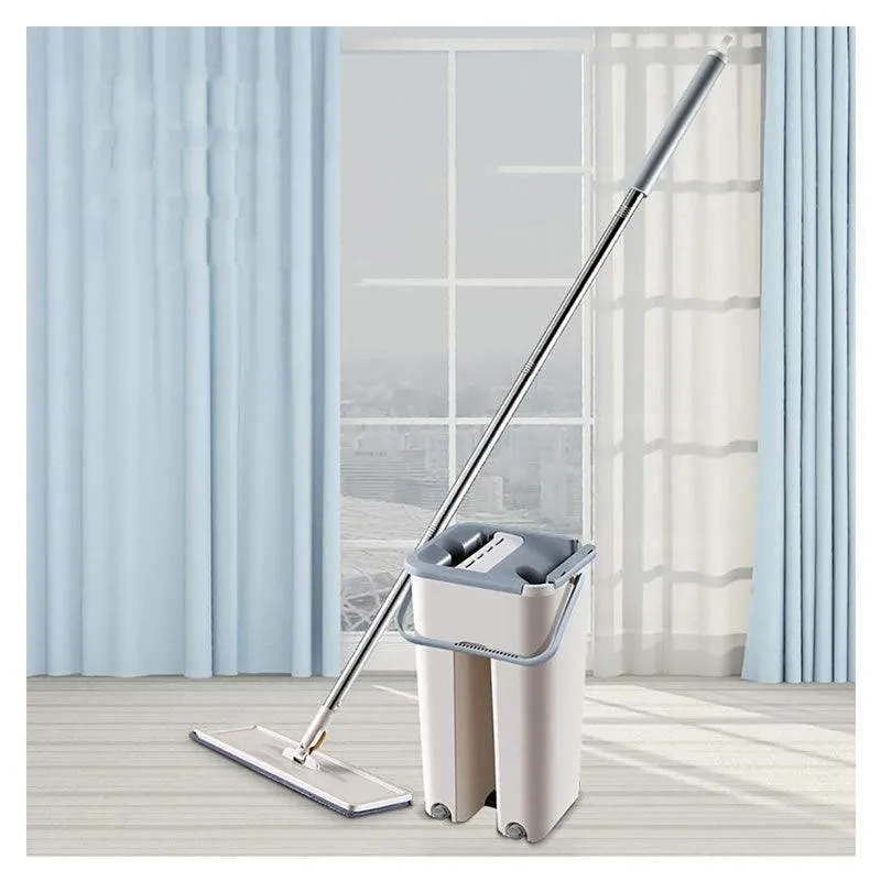 Hands-Free Flat Mop and Bucket Set