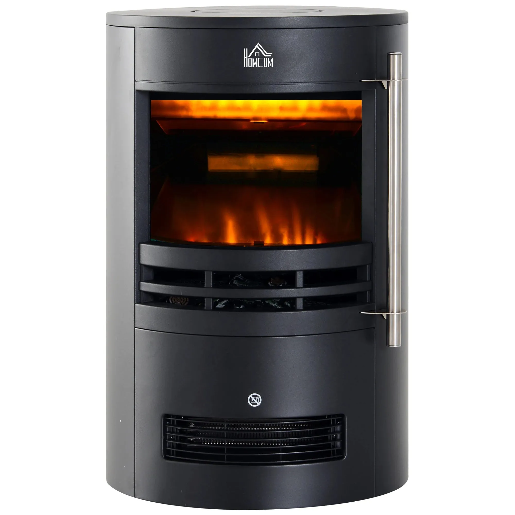 HOMCOM Dual Power Freestanding Electric Fireplace with Thermostat Control