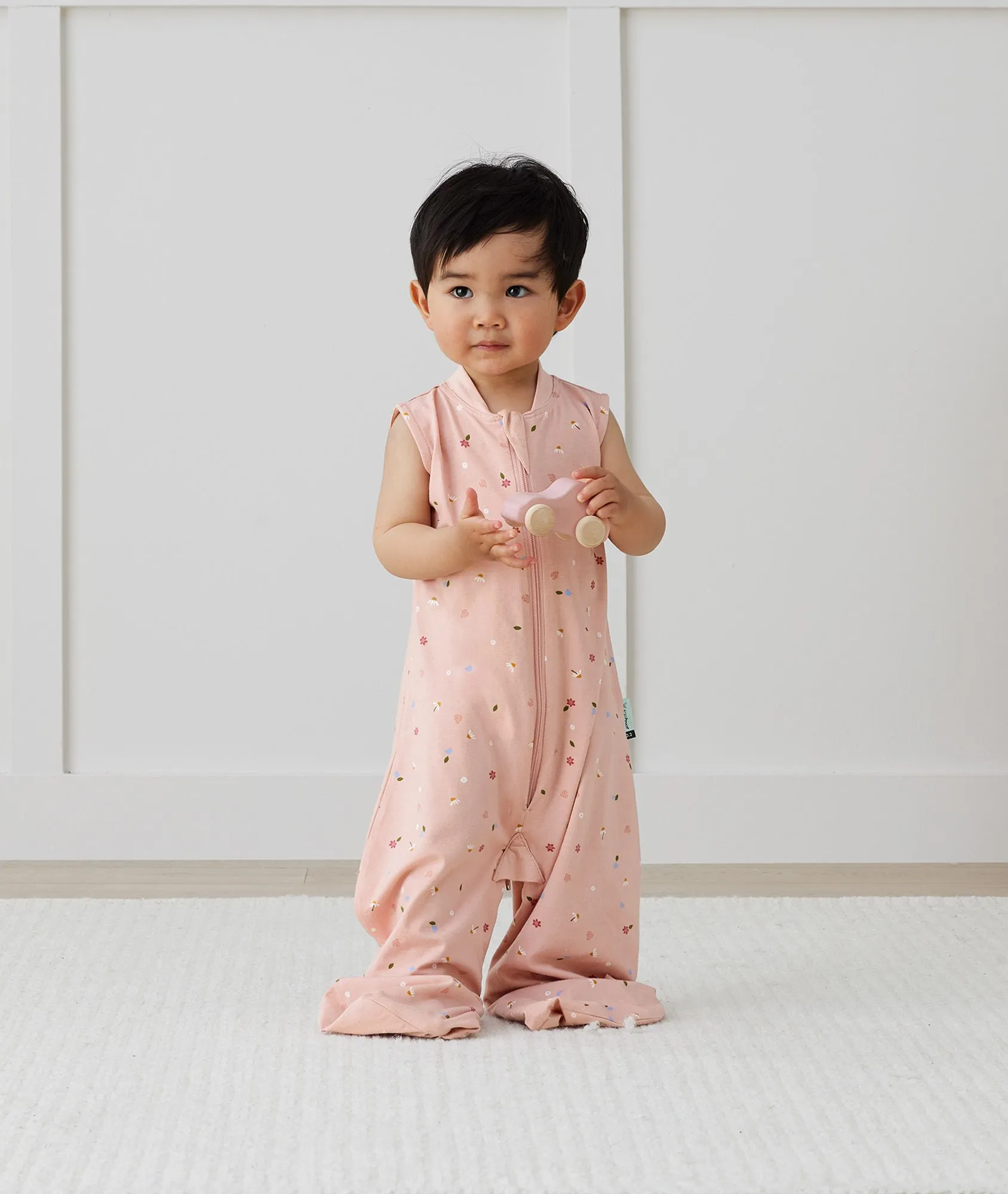 Jersey Sleep Suit Sack 0.2 TOG Daisies