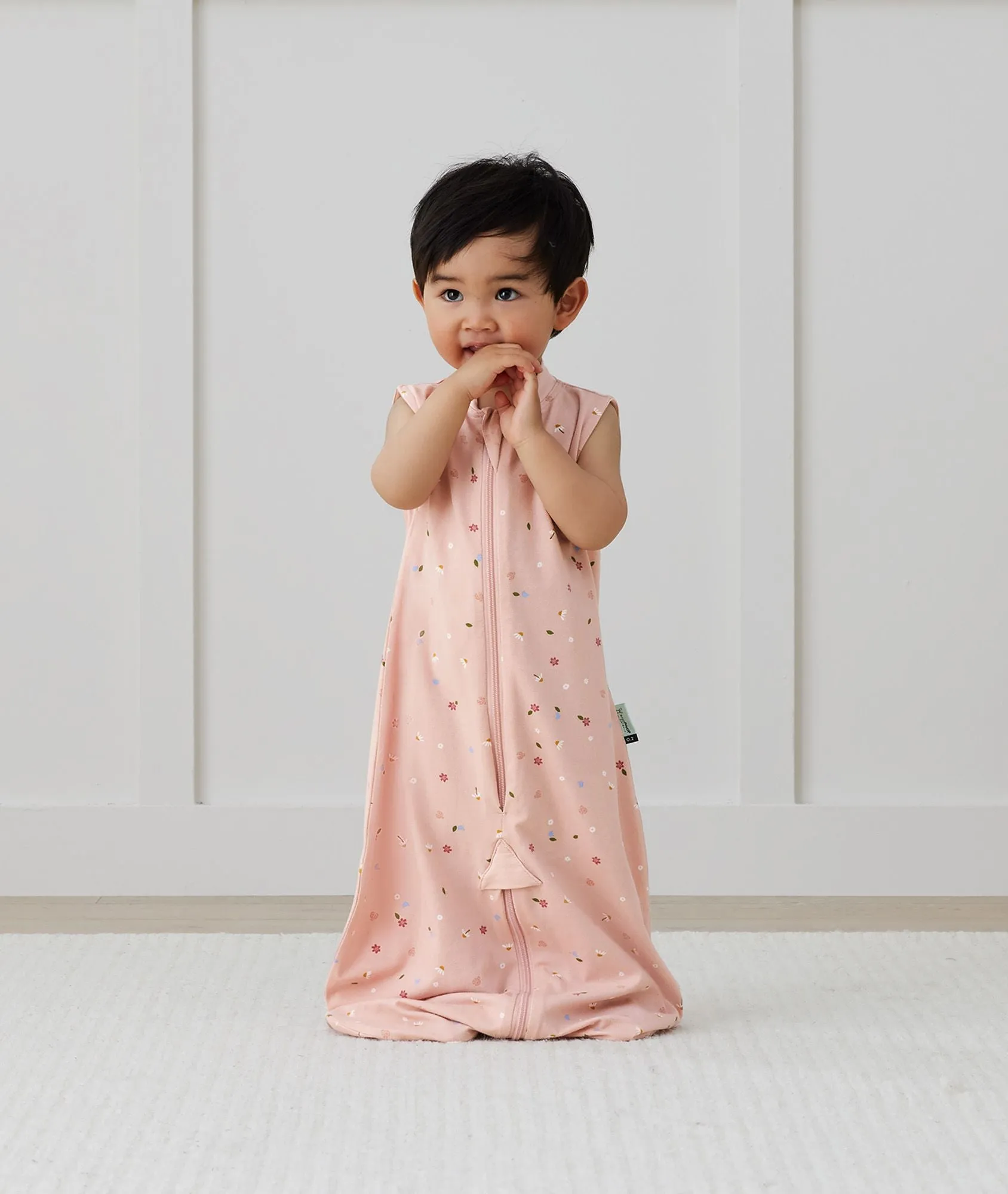 Jersey Sleep Suit Sack 0.2 TOG Daisies