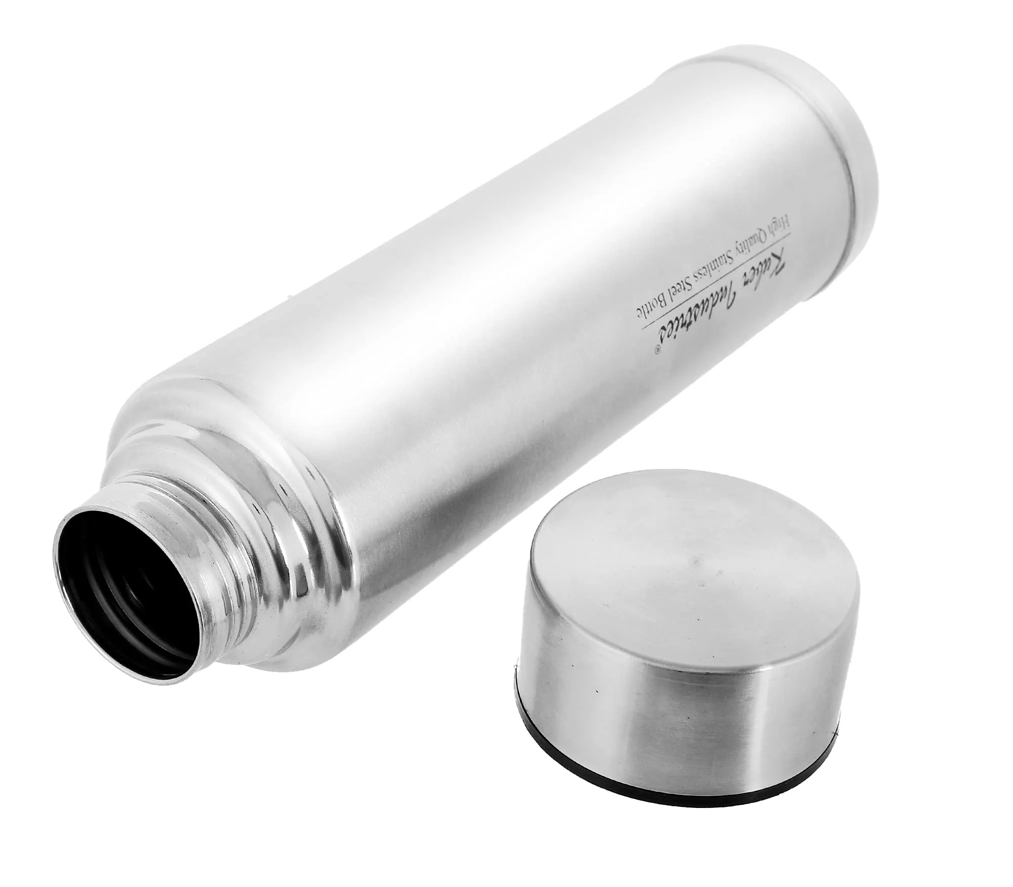 Kuber Industries Insulated Stainless Steel Water Bottle, Leakproof Lids, Great for Travel, Picnic & Camping, 1000 ML- Pack of 4 (Silver)