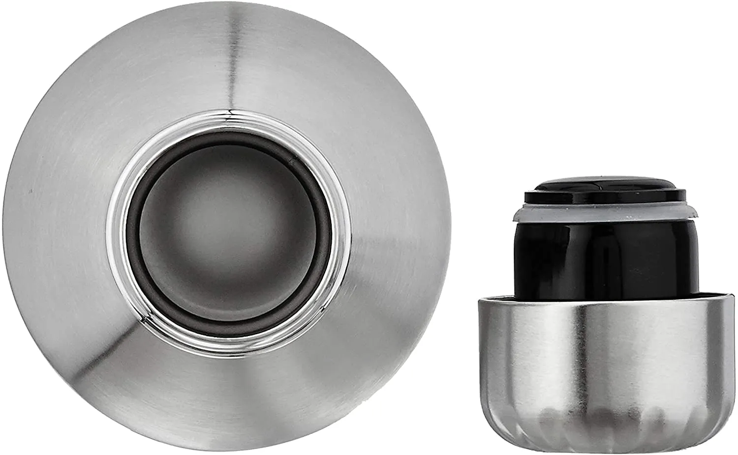 Kuber Industries Stainless Steel 24 Hours Plus Hot and Cold Water Bottle, 1 Litre (Silver)