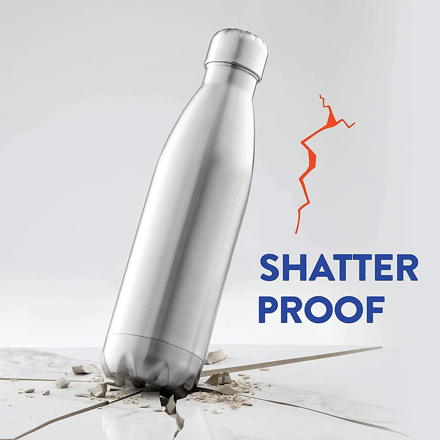 Kuber Industries Stainless Steel 24 Hours Plus Hot and Cold Water Bottle, 1 Litre (Silver)