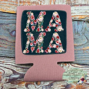 Mauve MAMA Floral Can Cooler