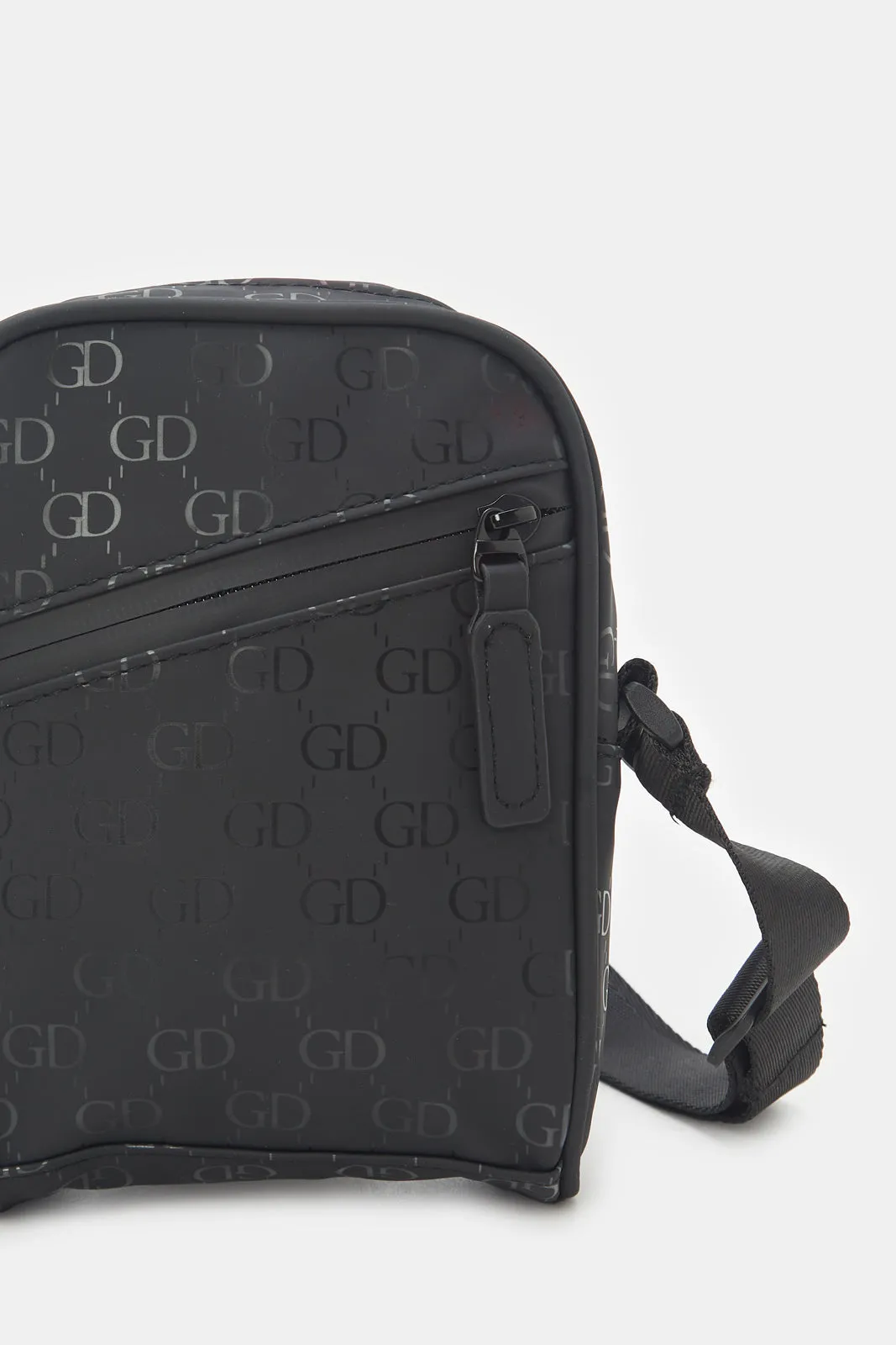 Men Black Printed Cross Body Bag