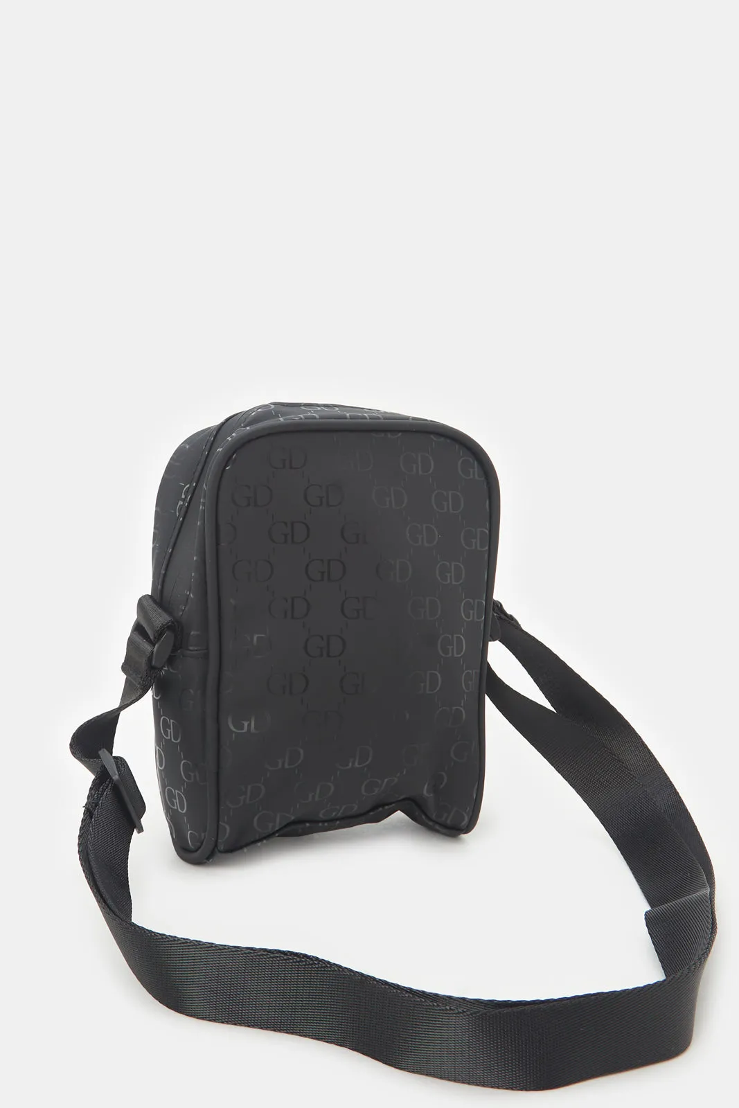 Men Black Printed Cross Body Bag
