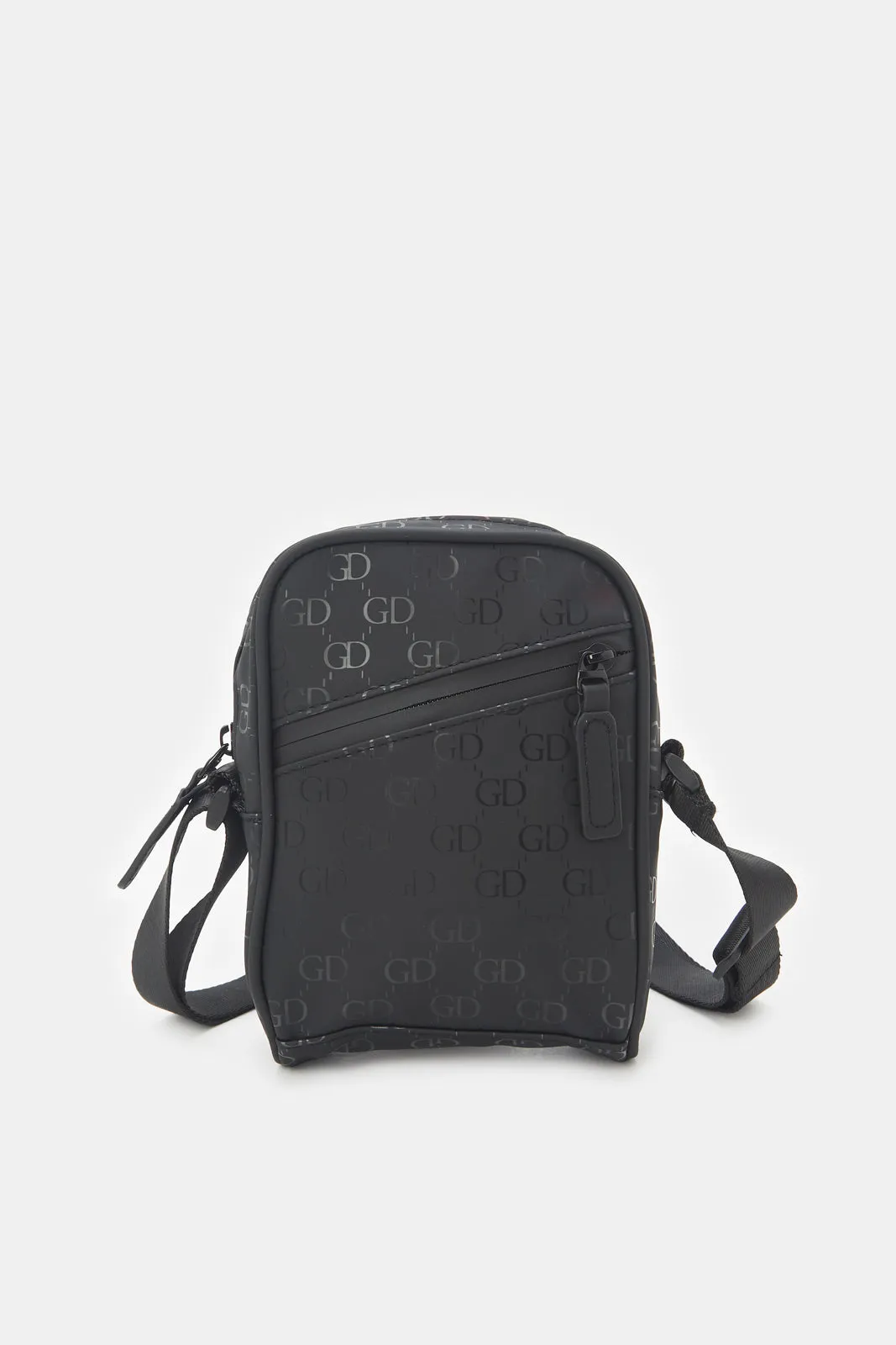 Men Black Printed Cross Body Bag
