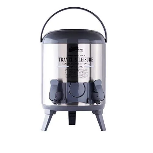 Moradiya Fresh Stainless Steel Travel Water Jug, 9.5 liters, Silver Black | Travel Water Container | Water Thermos