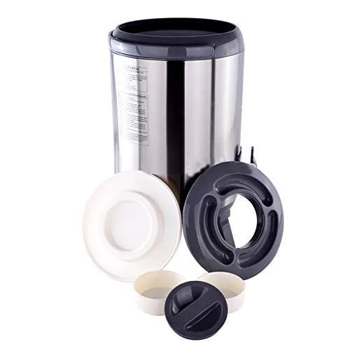Moradiya Fresh Stainless Steel Travel Water Jug, 9.5 liters, Silver Black | Travel Water Container | Water Thermos
