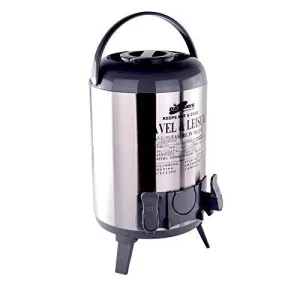 Moradiya Fresh Stainless Steel Travel Water Jug, 9.5 liters, Silver Black | Travel Water Container | Water Thermos