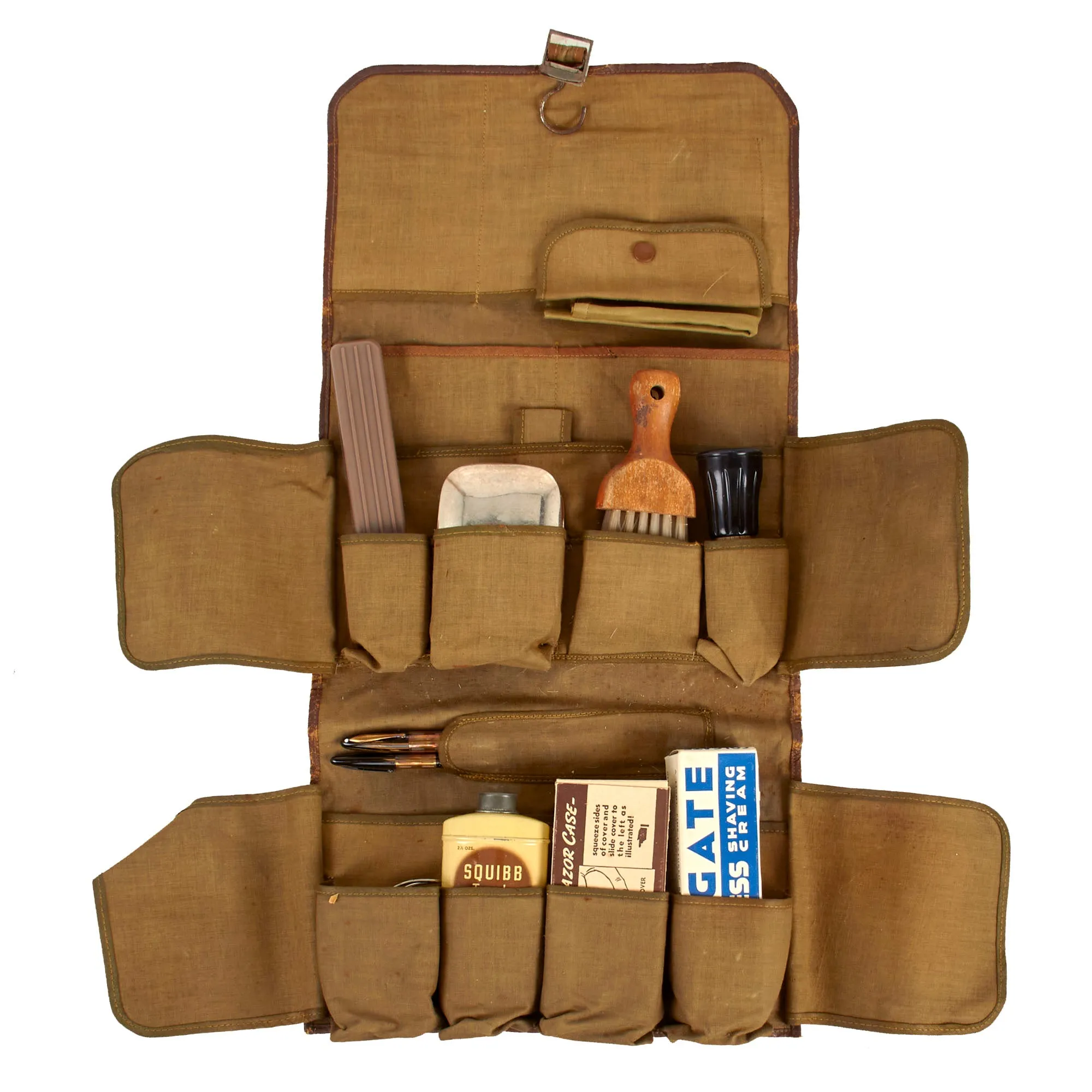 Original U.S. WWII Era Toiletry Hygiene Bag Kit With Unused Contents