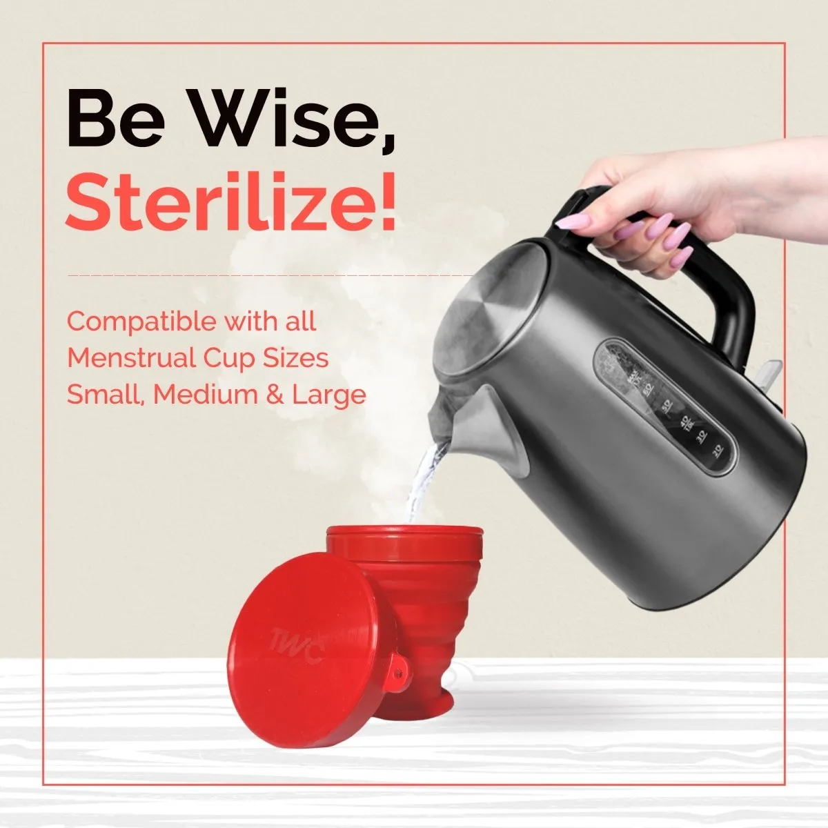 Reusable Menstrual Cup - Small Size with Menstrual Cup Sterilizer Combo