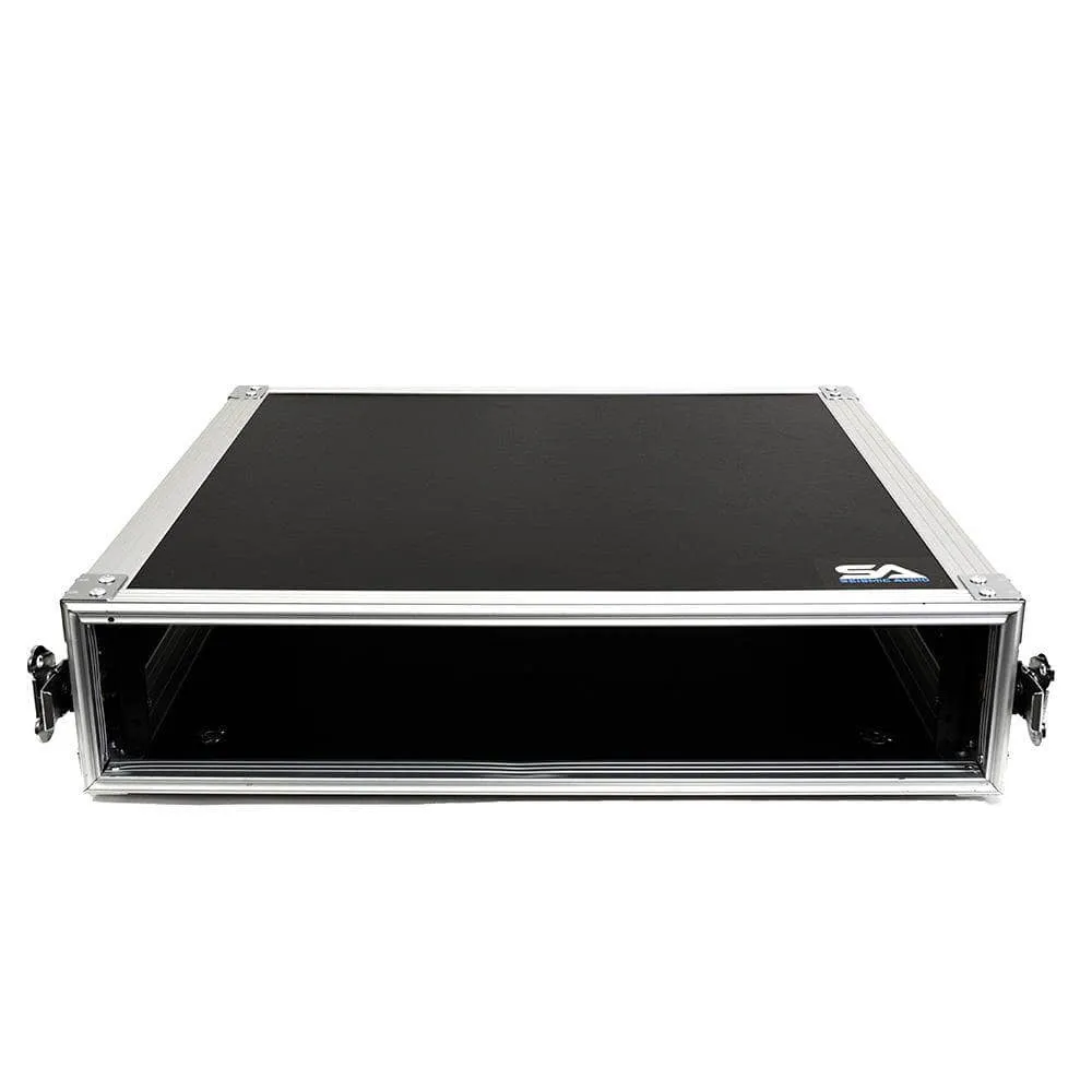 SA-PTR-2U - 2 Space Pro Audio DJ Road Rack Case - Pro Tour Grade  2U Vertical Amplifier Case
