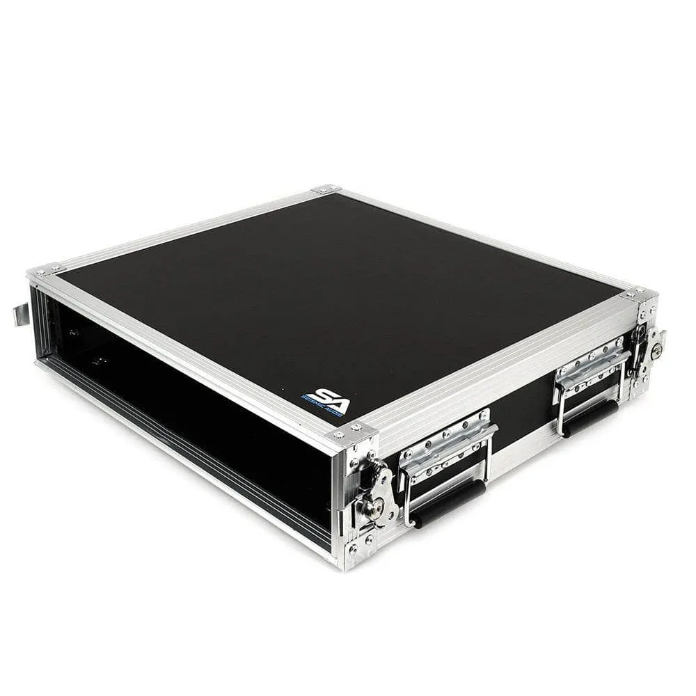 SA-PTR-2U - 2 Space Pro Audio DJ Road Rack Case - Pro Tour Grade  2U Vertical Amplifier Case
